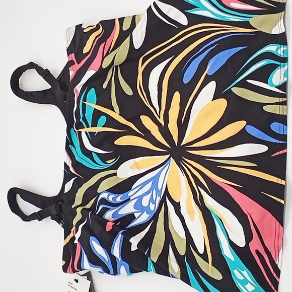 Coco Reef Retro Swirl‎ Ultra Fit Bra-Sized Underwire Tankini Swim Top Black 34C - Picture 7 of 11